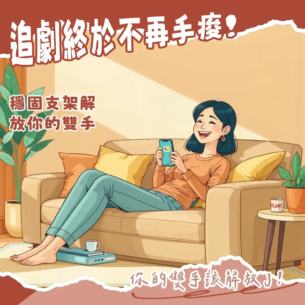 手機秒變追劇神器！隱形支架手機殼讓你從此告別手痠人生
