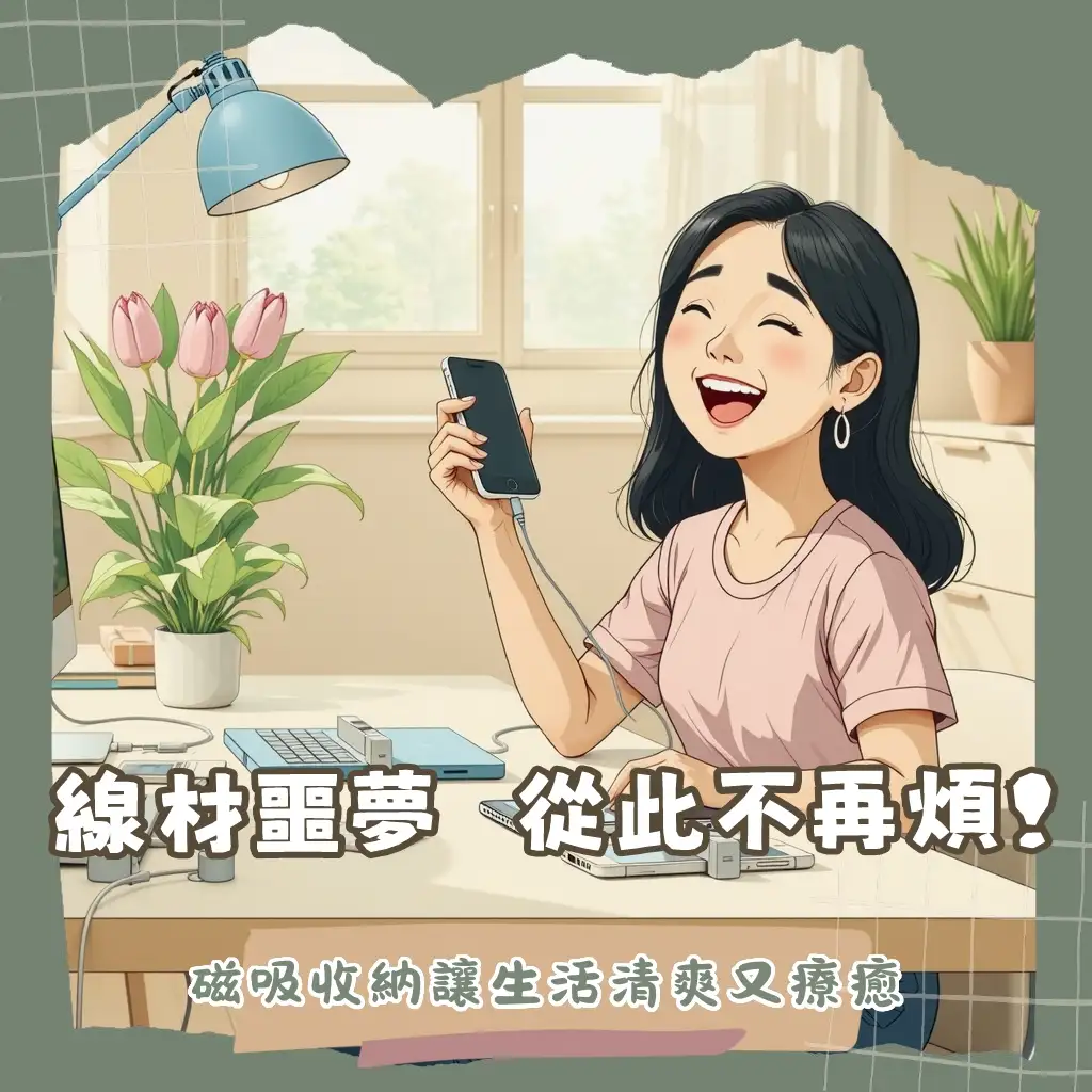 充電線老是打結？磁吸收納設計讓你的生活瞬間清爽又療癒！