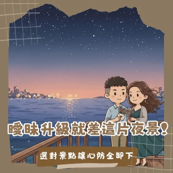 夜晚城市燈光與浪漫氛圍下的情侶告白景點示意圖